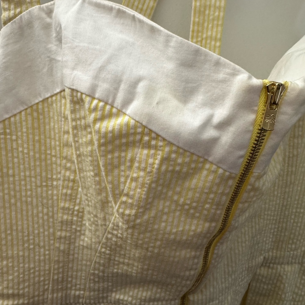 Lilly Pulitzer Yellow and White seersucker Striped Dress - Picture 3 of 5